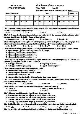 Đề kiểm tra học kỳ 2 môn Vật lý Lớp 11 - Mã đề 132 - Năm học 2016-2017